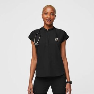 Figs Black Rafaela Oversized Scrub Top